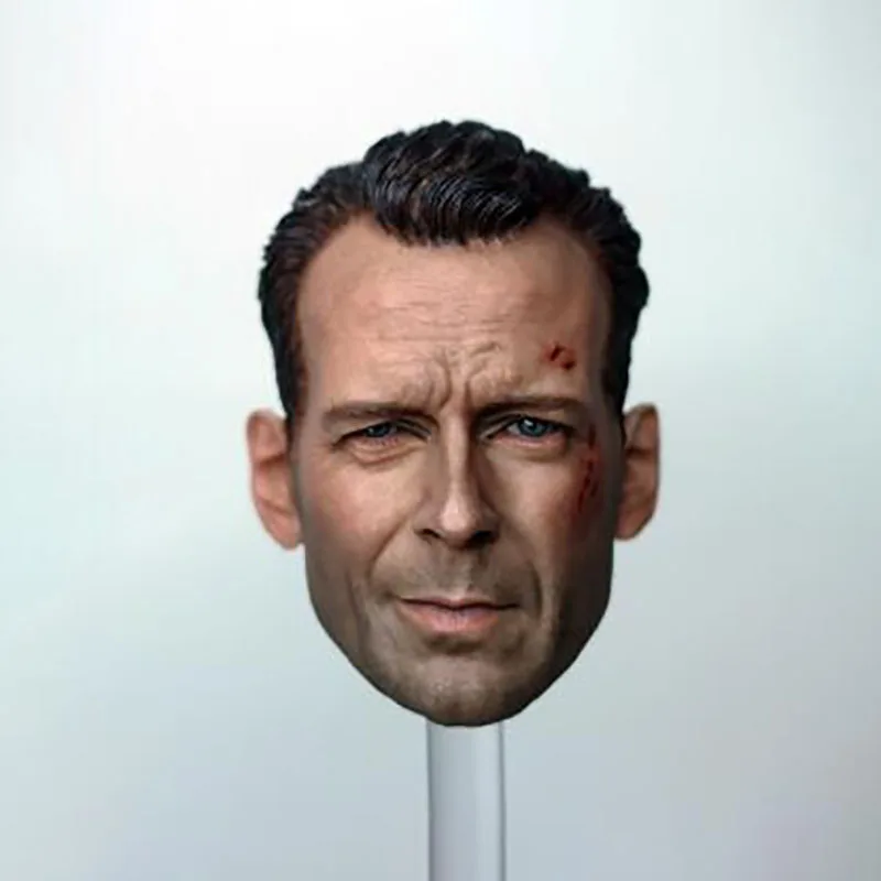 

1/6 Scale Bruce Willis Head Sculpt Male Man Old Boy Caving War Damage Version Model Short Hair Headplay for 12" Action Figure