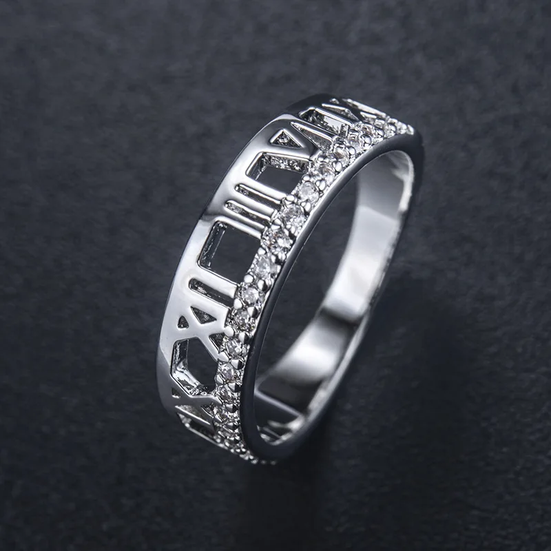 LCEOL модное золотистое/серебристое кольцо с римскими цифрами Размер 8