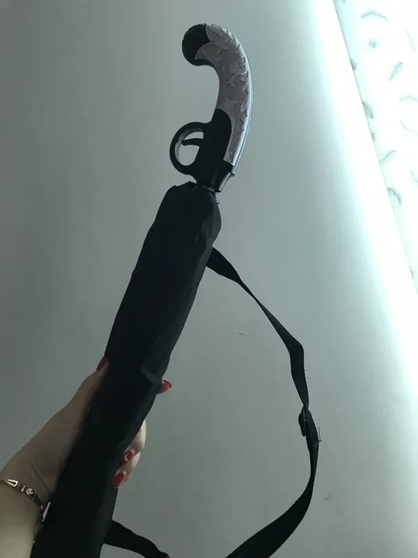 Творческий зонт с ручкой пистолета дождь Для мужчин полуавтоматическая Paraguas 2