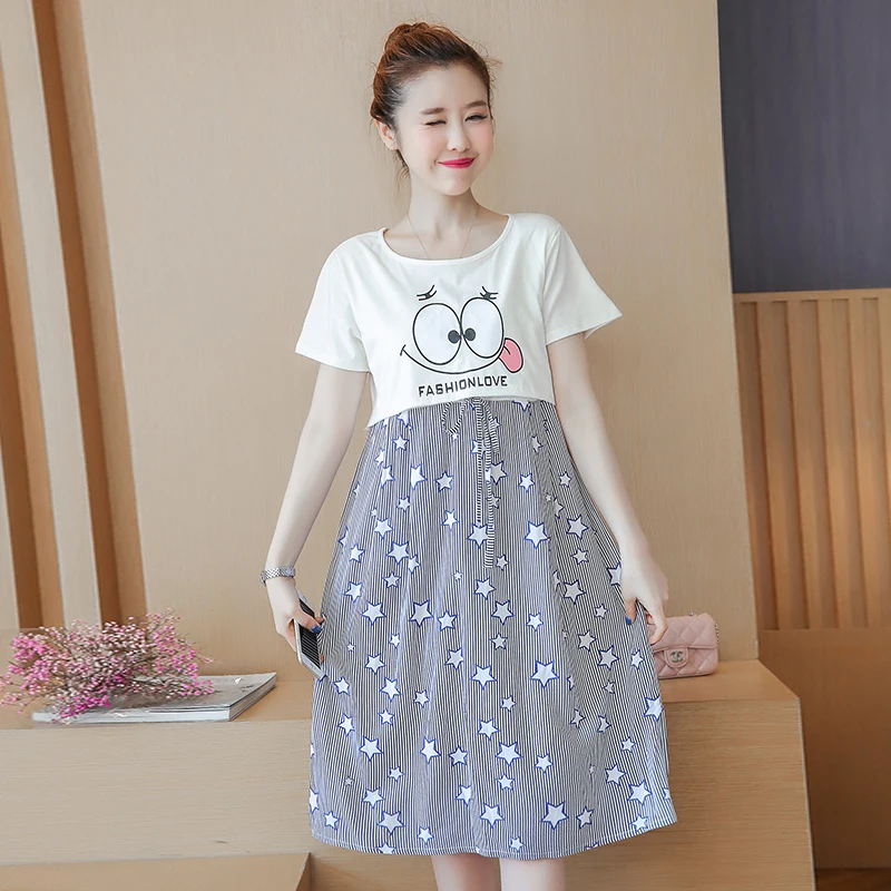 Хлопковое платье для кормящих женщин летняя модная одежда беременных 2018 | Мать и