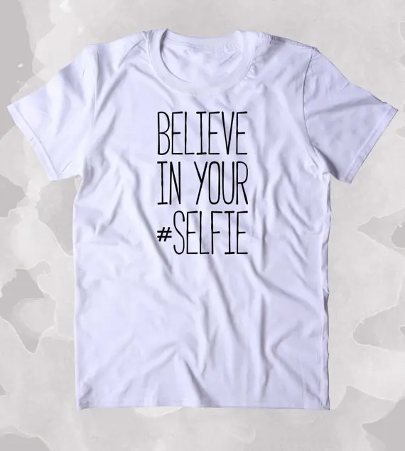 Футболка с надписью Believe in You selfie забавная блестящая одежда в подарок для девочек