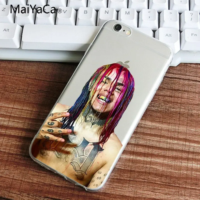MaiYaCa ip Hop Rapper Tekashi 69 6ix9ine чехол для телефона Coque для iPhone X XSMAX задняя крышка Мягкий ТПУ чехол s для iPhone 5S 6 6splus 7 - Цвет: 4