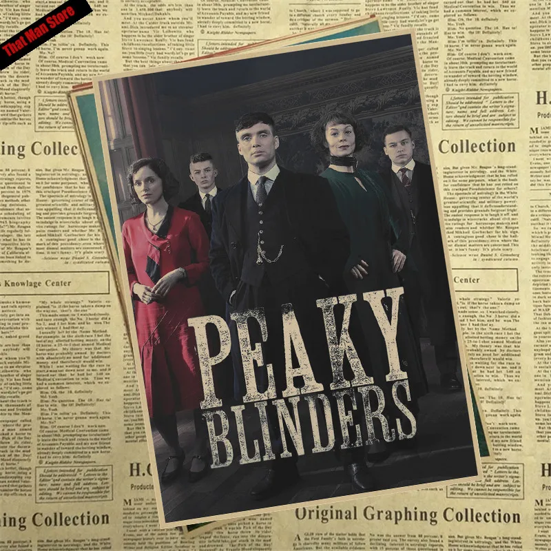 That man Store Peaky blinder фильм крафт-бумага Плакат Бар Кафе Винтаж Высокое качество печать рисунок ядро декоративная живопись - Цвет: Армейский зеленый