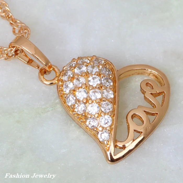 Женское колье с кулоном в виде сердца фианитом|necklace pendant women|necklace women pendantnecklace heart |