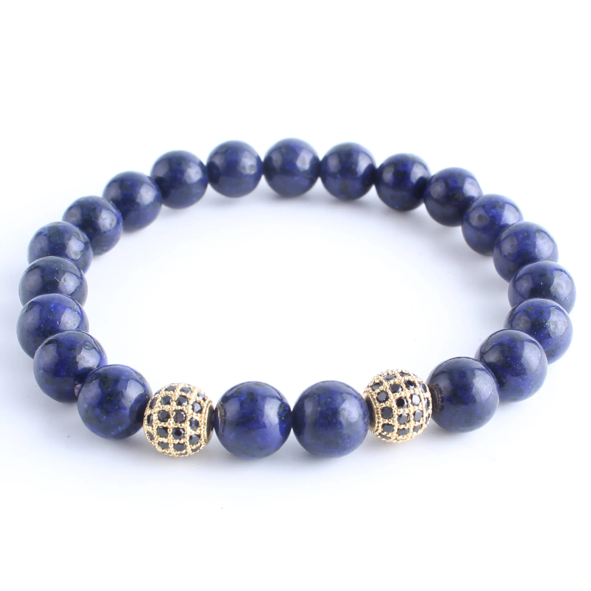 Мужской браслет натуральный черный камень бусы тибетский Будда чакра лазурит