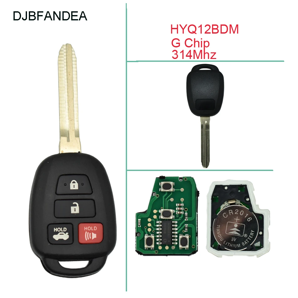 DJBFANDEA 3 + 1 кнопка бесключевого входа дистанционный ключ брелок от машины 314 МГц