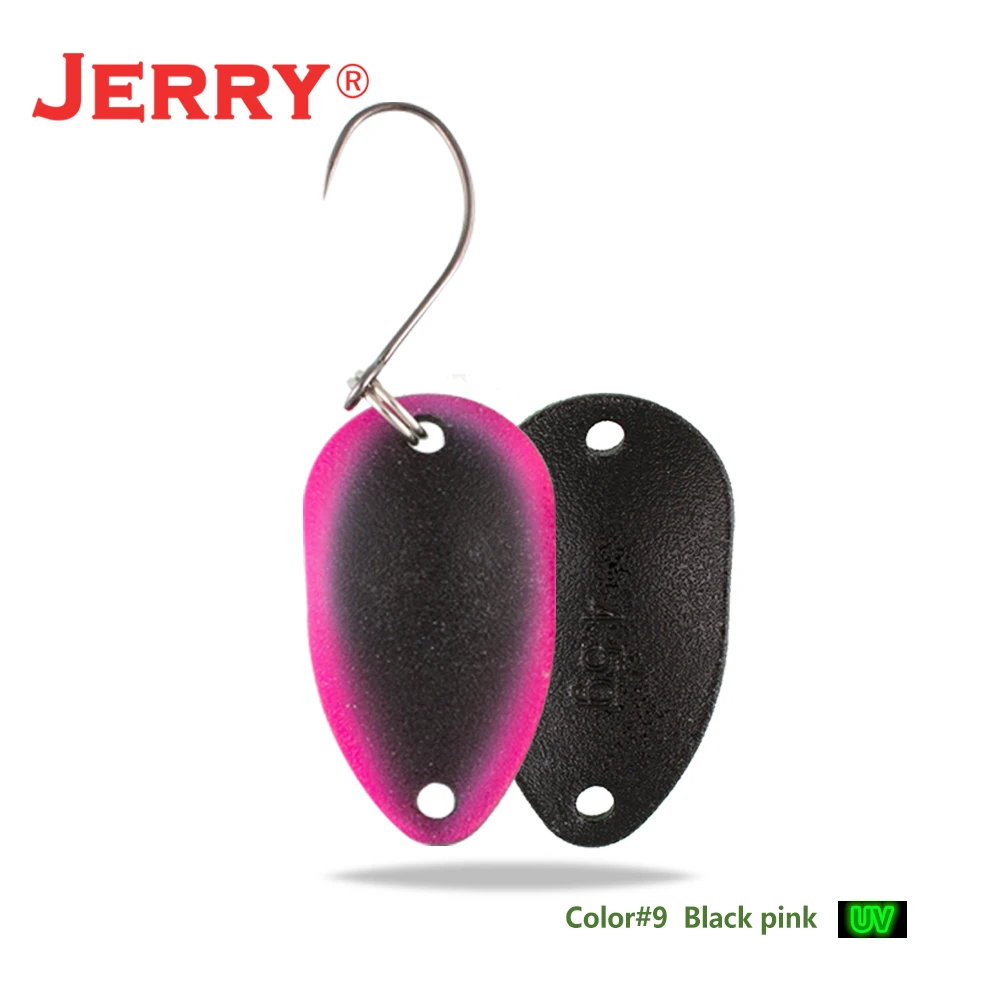 Jerry 1 шт. 2 г 3,5 г 4,5 г микро рыболовные ложки воблер несколько цветов рыболовные приманки Спиннер приманка форель ложка - Цвет: 9 black pink