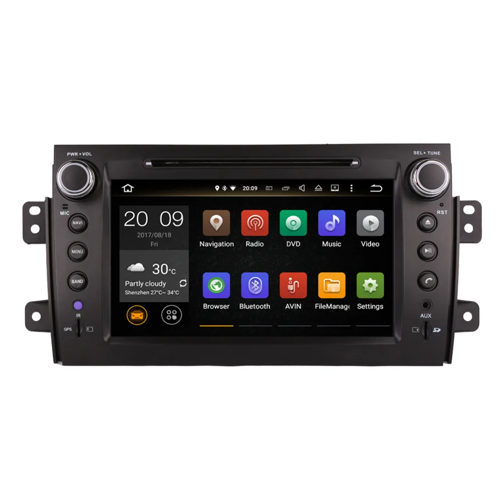 Автомагнитола на Android 7 1/8 0 Восьмиядерный процессор ОЗУ 4 Гб GPS Bluetooth для Suzuki Sx4 2006 2012