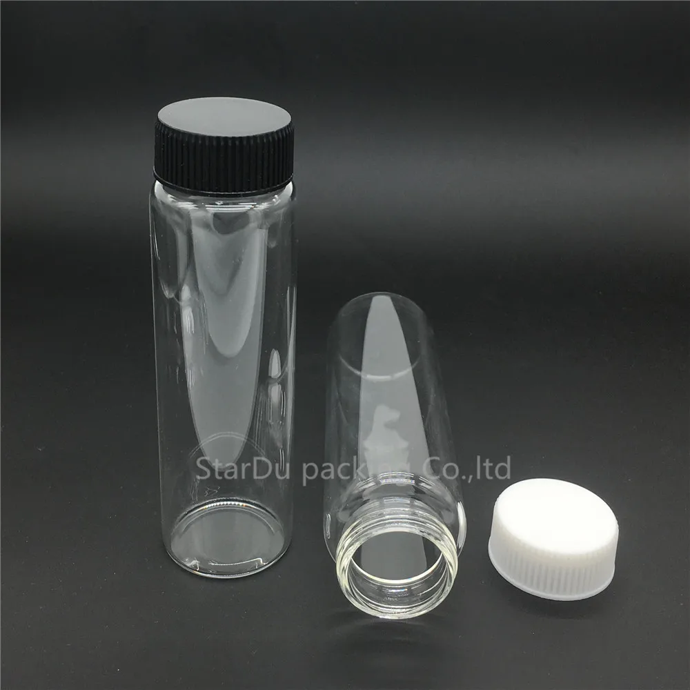 10pcs/lot 37*120mm 90ml Screw Neck Glass Bottle With Plastic Cap For Vinegar Or alcohol carft/storage Candy | Красота и здоровье
