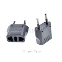 copper type ch it de au us to eu ac power plug trip travel adaptor convertor for journey 100pcs