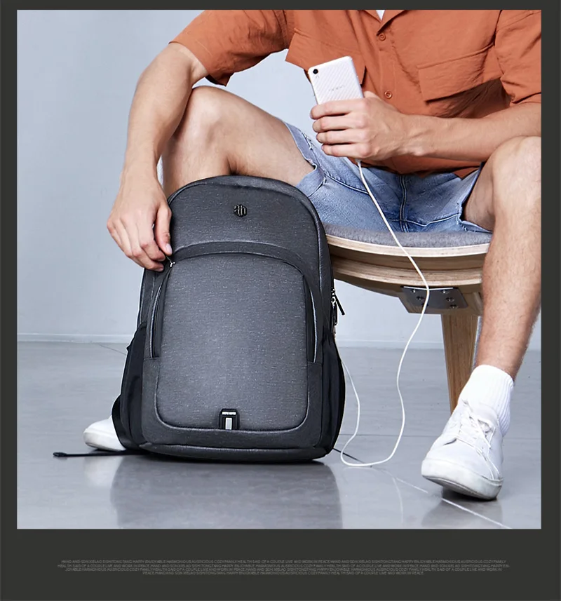 Модный водонепроницаемый большой рюкзак с usb зарядкой для мужчин 15 6 дюймовый