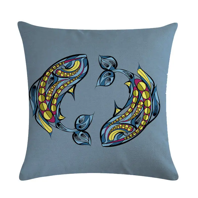 Aries Leo Virgo Cushion Cover 12 Constellations Case Home Decorative 45x45cm Pillow Cotton Linen Pillowcase | Дом и сад