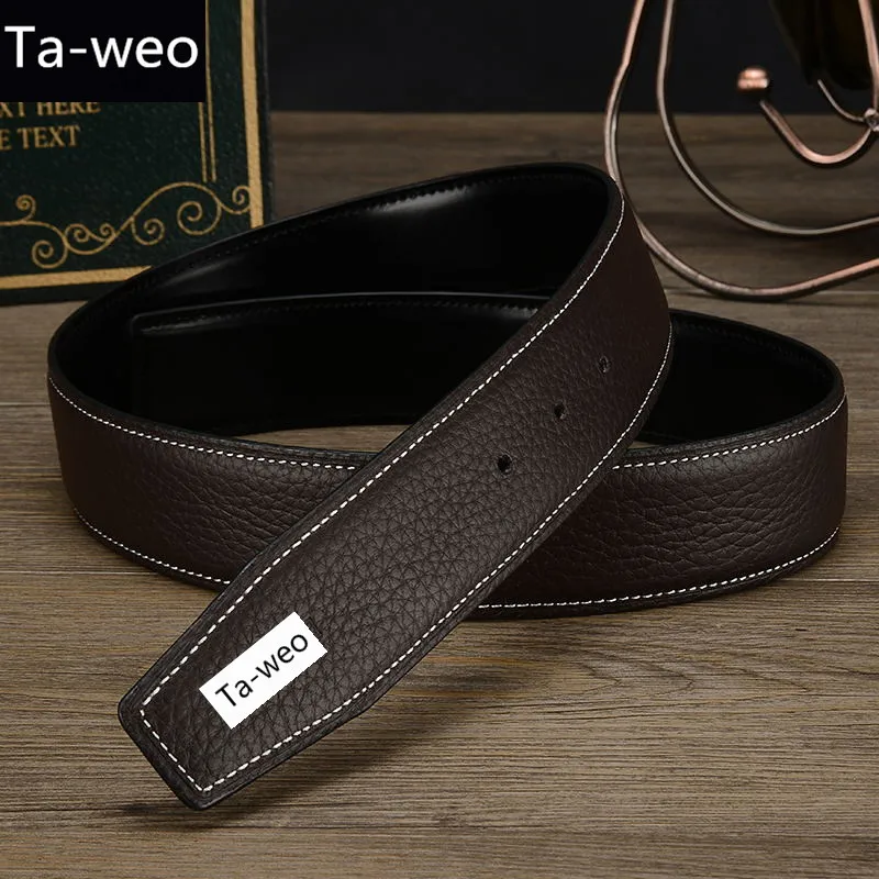 (No Buckle, Only Belt) Fashion Unisex Belts For Women Men's Leather Belts Luxury Ceinture Homme
