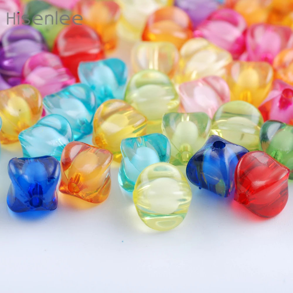 Hisenlee новые детские бусины DIY акриловые изысканные граненые Квадратные с четырьмя