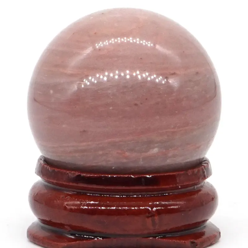 Pink Rhodanite Натуральный смешанный камень шар Натуральная Минеральная кварцевая Сфера массаж рук хрустальный шар Исцеление фэн-шуй домашний декор аксессуар 30 мм - Цвет: Pink Rhodanite