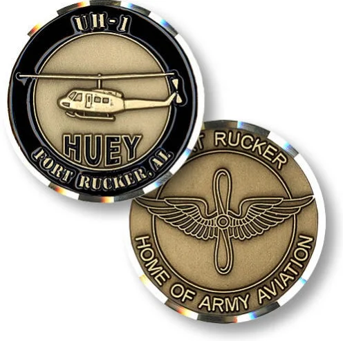 

Huey Helicopter UH 1 Ft Rucker Army Challenge Coin St