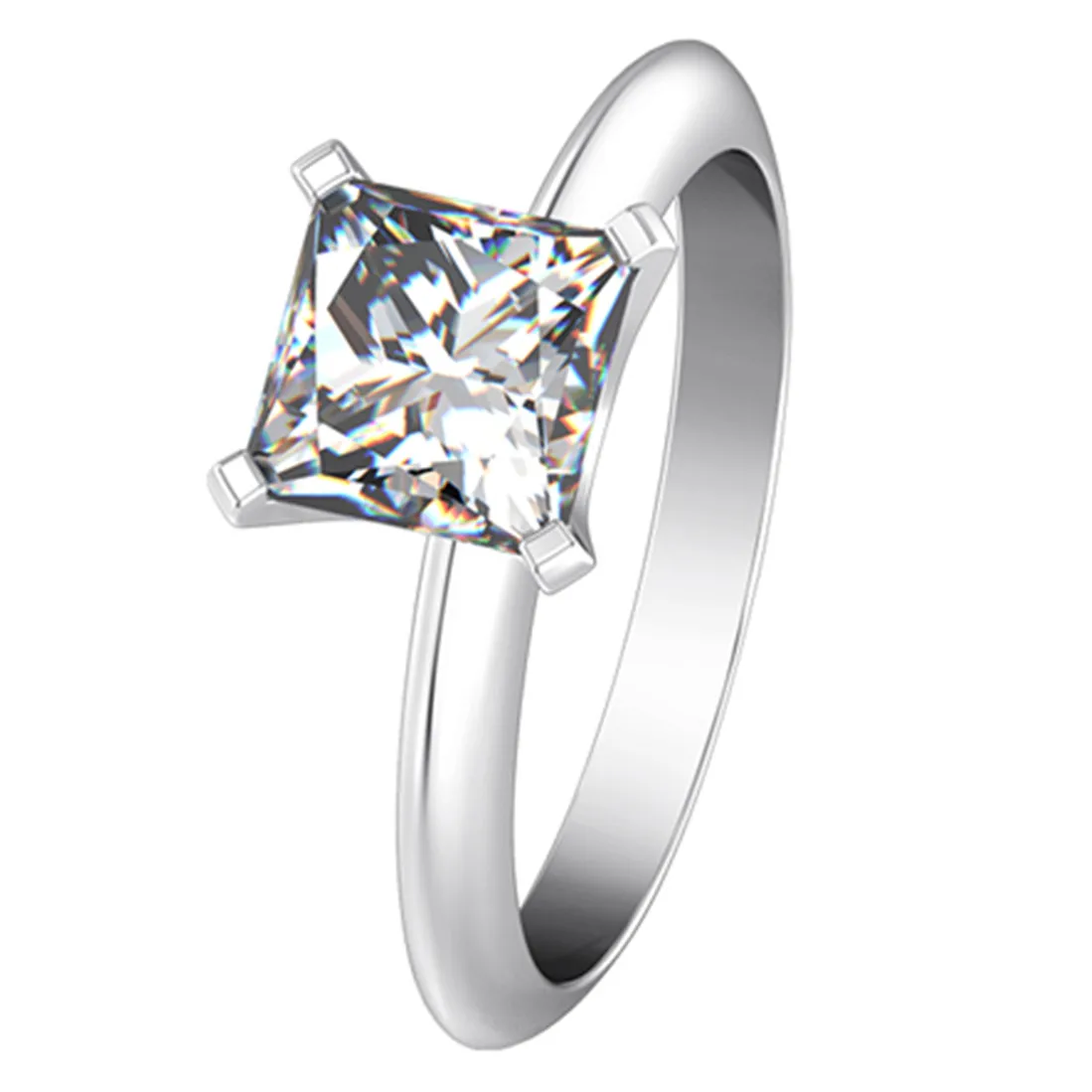 

F VS1 6 мм 1CT 18K Золотое кольцо ювелирное изделие Moissanite бриллиантовое кольцо принцессы Брендовое качество Пасьянс Обручальное ювелирное издел...