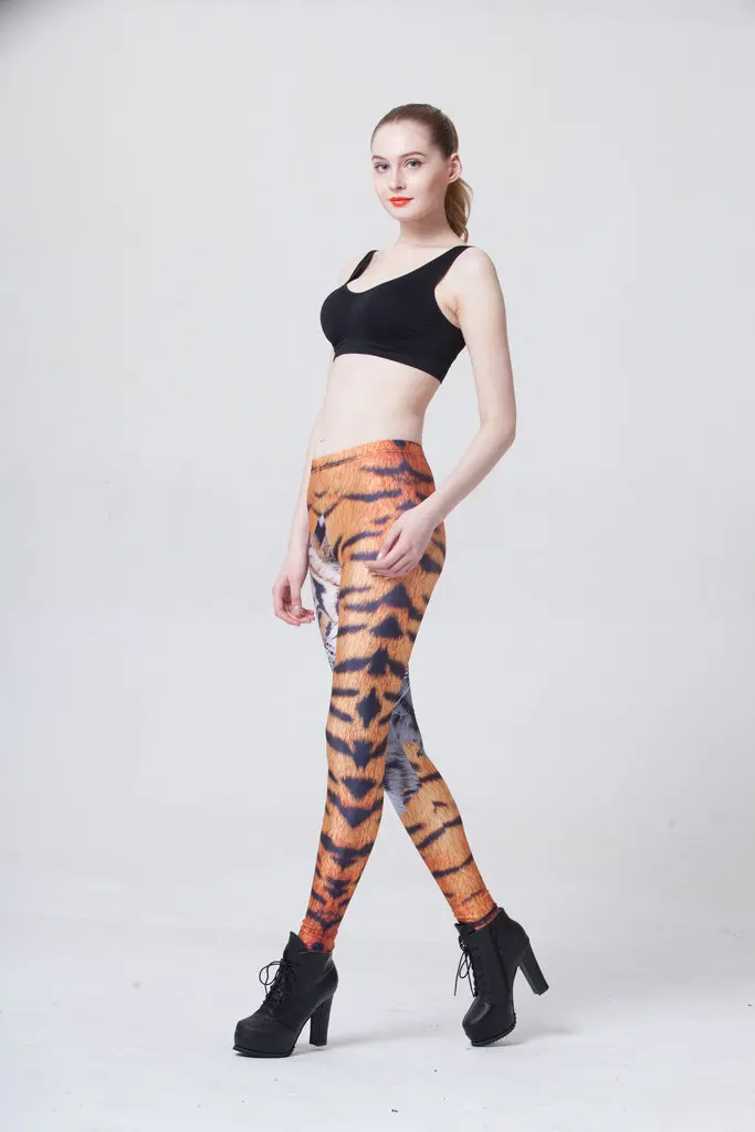 Горячие женские леггинсы с принтом Тигра для фитнеса 3D Цифровые Брюки 2017 новое