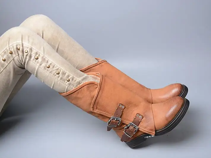 Prova Perfetto женские Ботинки martin натуральная кожа теплая зимняя обувь Botas Feminina мотоциклетные ботинки на низком каблуке с круглым носком
