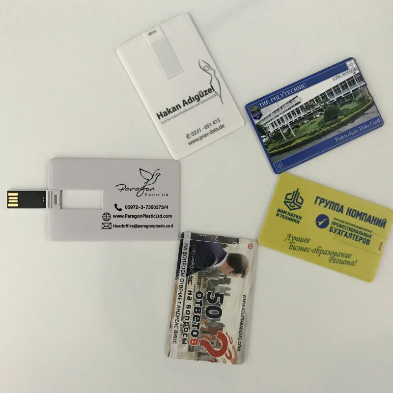 Пластиковая банковская карта с 2 боковыми принтами логотипа usb 0 палочки