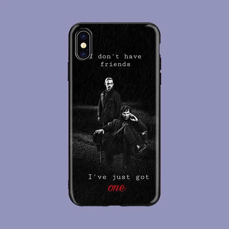Шерлок 221b baker street черный мягкий чехол для телефона iPhone 8 7 6 6 S Plus X XS MAX 5 5S SE XR Шерлок