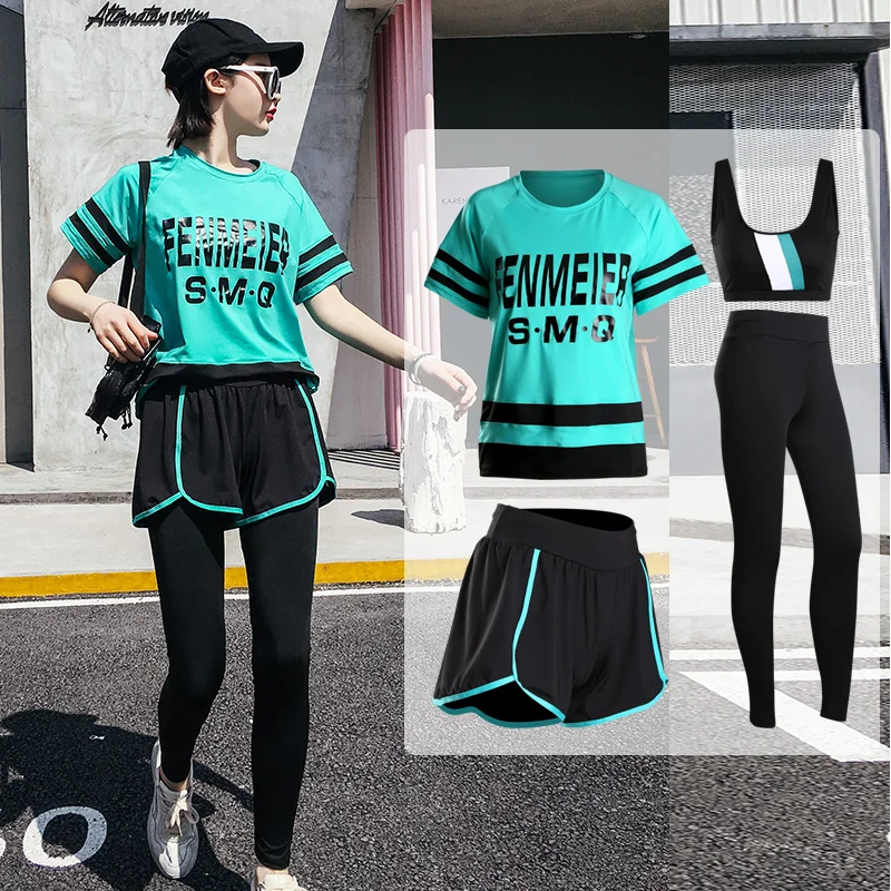 Набор для йоги четыре предмета Женский костюм тела тренажерного зала фитнеса 2