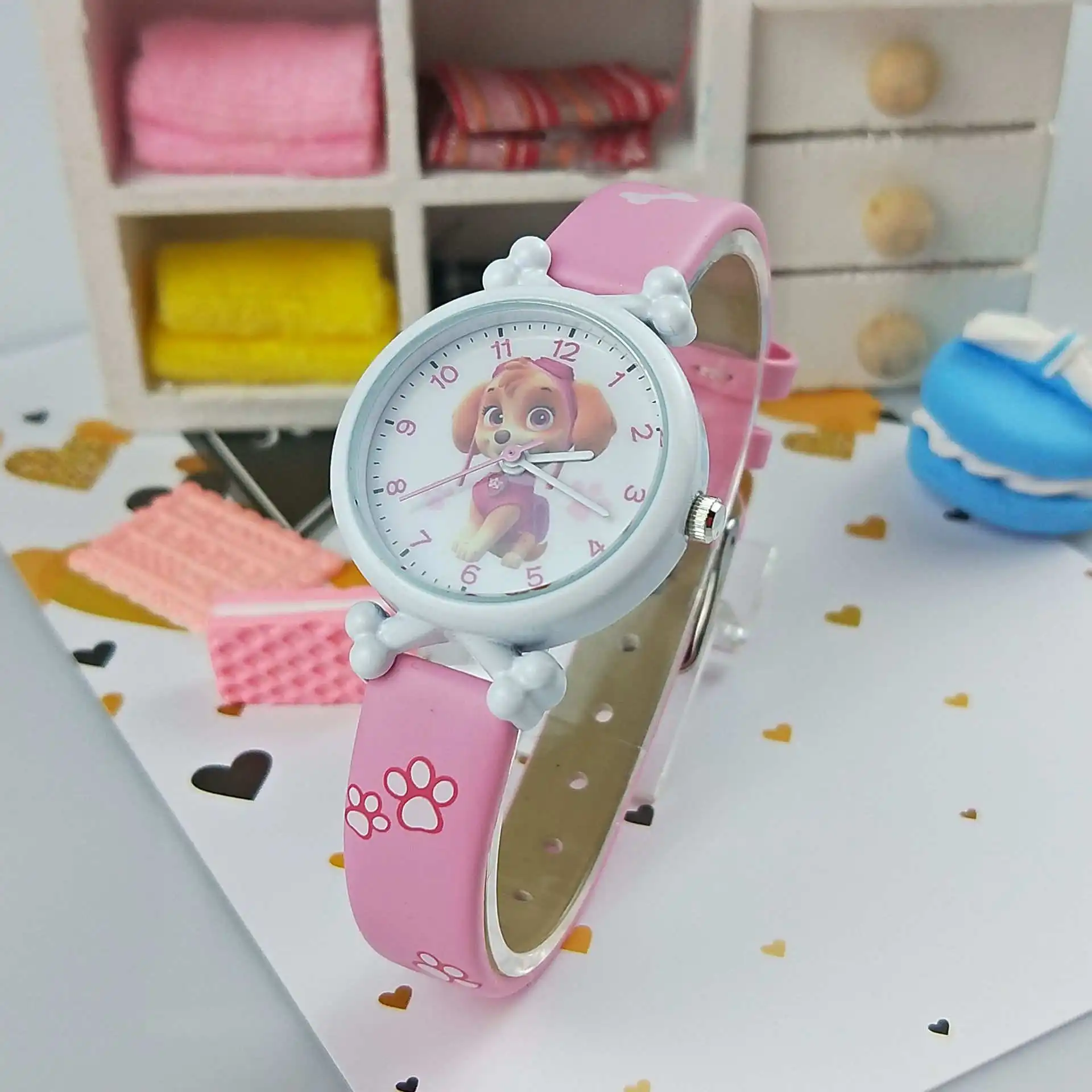 Skye Paw patrol цифровые часы время развития интеллекта узнать собака Эверест экшн Аниме Фигурка patrulla canina игрушка для детей подарок - Цвет: Skye