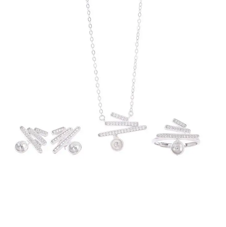 Комплект из колье серёг и кольца серебра 925 пробы|Ювелирные наборы| |