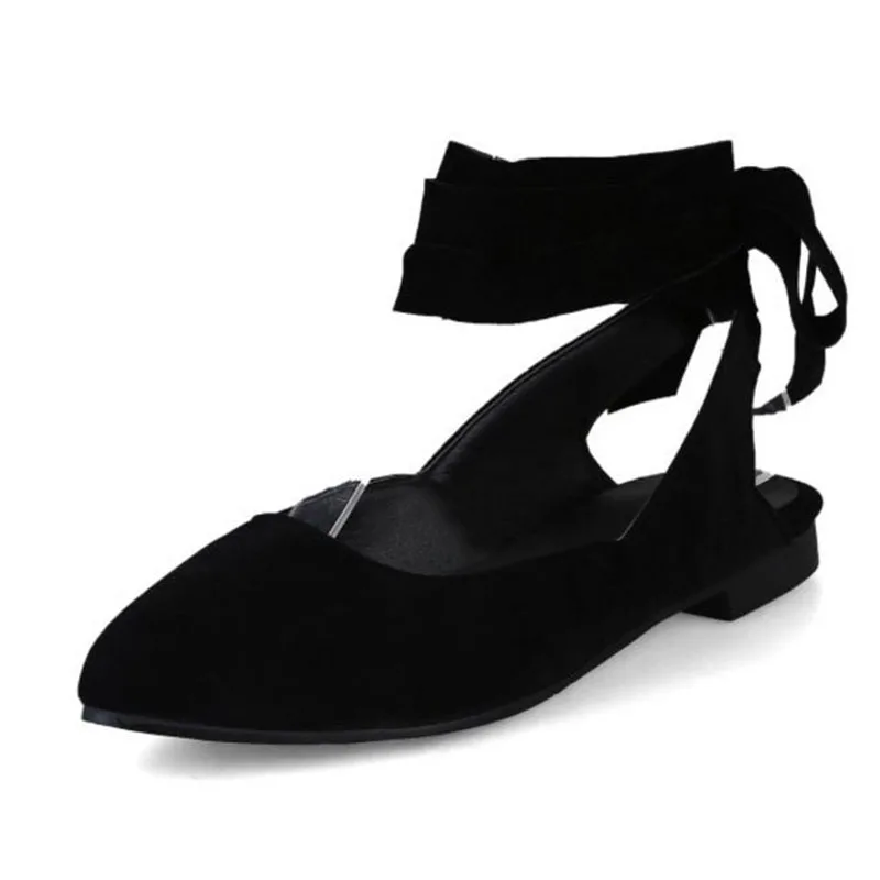 Женские сандалии с ремешком на щиколотке ZALAVOR Модные балетки размера плюс 33-46