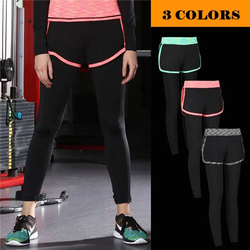 Женские леггинсы для фитнеса в тренажерном зале с шортами юбка занятий йогой