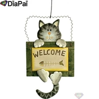 diapai 5d diy diamond painting 100 full squareround drill animal cat diamond embroidery cross stitch 3d decor a21601