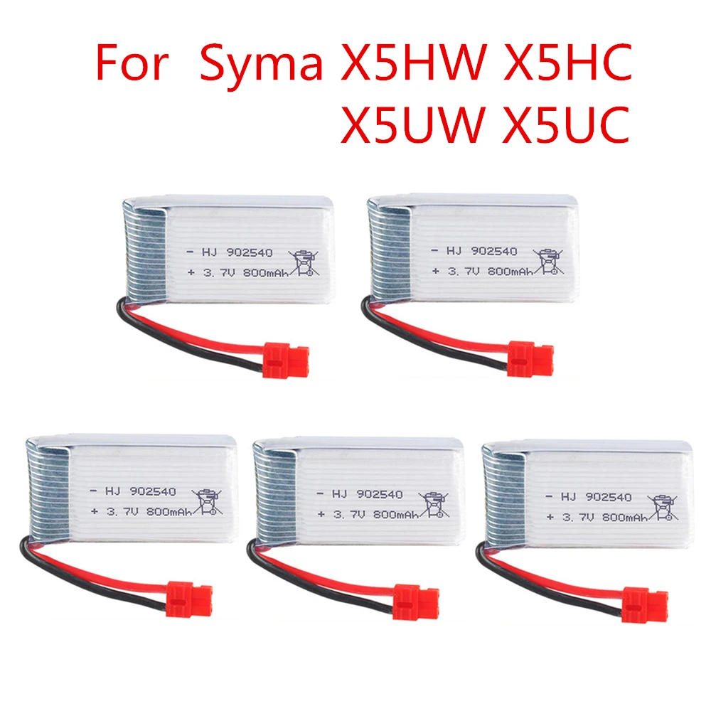 5 шт./компл. 3,7 V 800mah батарея для Syma X5HW X5HC X5UW X5UC RC Quadcopter запасные части 3,7 V батарея RC камера Drone аксессуары