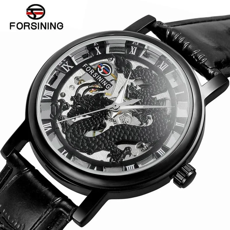 Хит прозрачный чехол мужские механические часы лучший бренд роскошные с