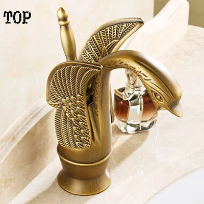 Смеситель для ванной комнаты в стиле лебедя античный бронзовый латунный |