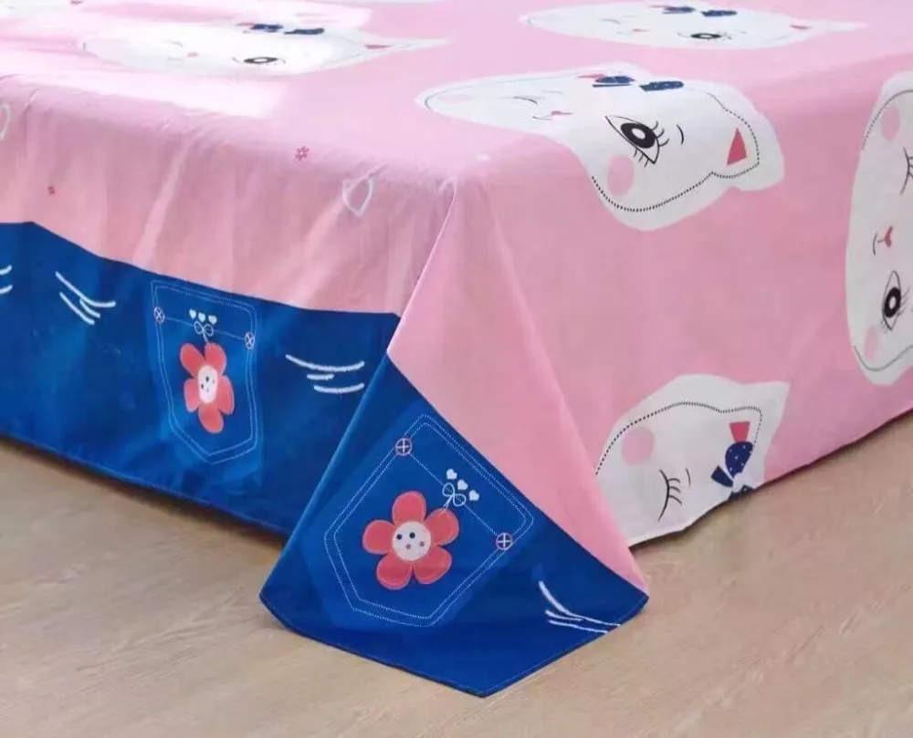 Pocket Кошка Хлопка Детей Постельных Принадлежностей Печати Анимация Мультфильм