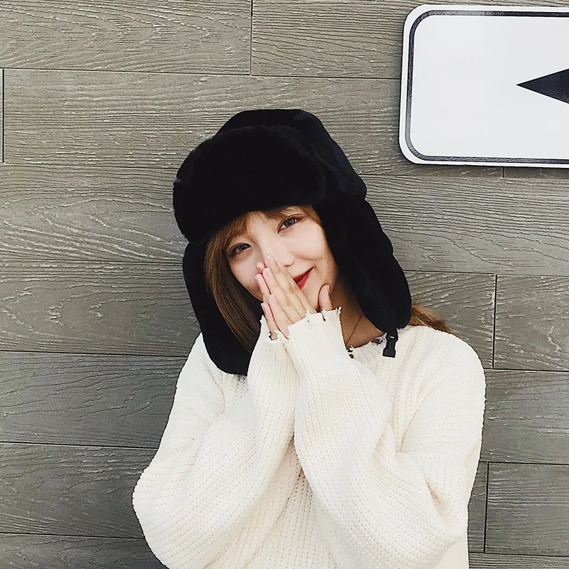 Female Winter Warm Hat Male Ear Protection Bomber Hats Northeast Cold Cap Windproof B-8832 | Аксессуары для одежды
