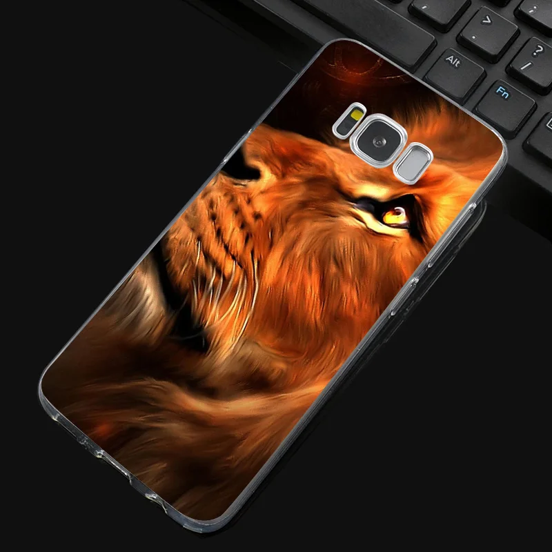 DREAMFOX N224 The Lion Soft TPU Silicone Cover For Samsung Galaxy Note S 3 4 5 6 7 8 9 Edge Plus Grand Prime Case |