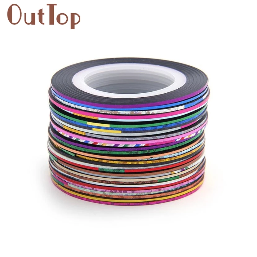 30 шт. цветные 3d наклейки для ногтей mar10|nail rolls striping tape|rolls tapenail |