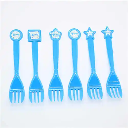 6pcs-Fork Одноразовый поднос и бумажное полотенце для вечеринки на день рождения, украшения для вечеринки сделанные своими руками украшения для дня рождения детей - Цвет: 6pcs-Fork