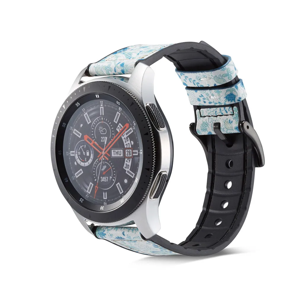 

22mm Universal Strap for Samsung Gear S3/Galaxy Watch 3 45mm/46mm Watch Band Silicone+Leather Bracelet for Huawei Watch GT 2 1