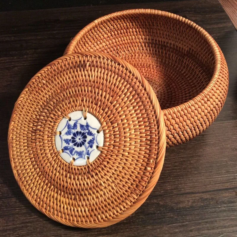 100% вьетнамская Осенняя ротанговая чайная коробка ручной работы для чая пуэр