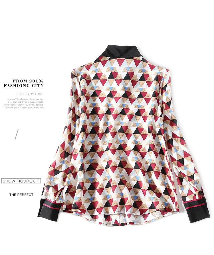 Женские Блузки высокого качества 2019 Новая Весенняя мода длинный рукав отложной