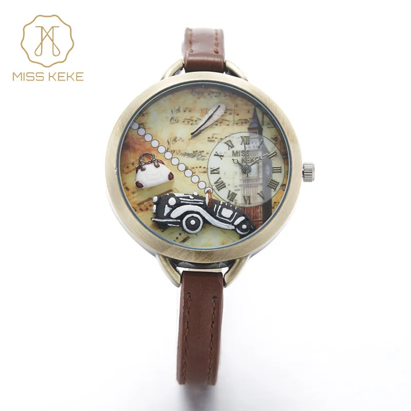 Женские часы браслет MISS KEKE мини с объемным рисунком модель 1040 года|wristwatch women|wristwatch