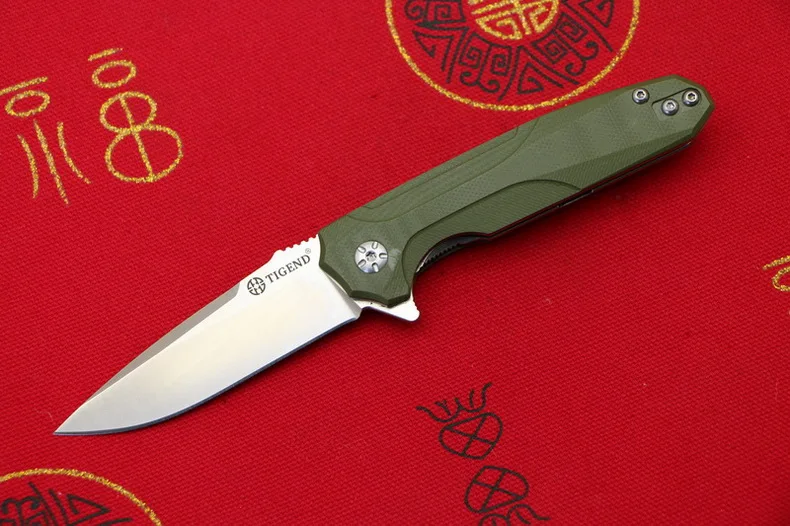 TIGEND CF1818 Флиппер складной нож D2 лезвие G10+ стальная ручка Кемпинг Охота Открытый выживания карманные кухонные ножи инструменты - Цвет: green