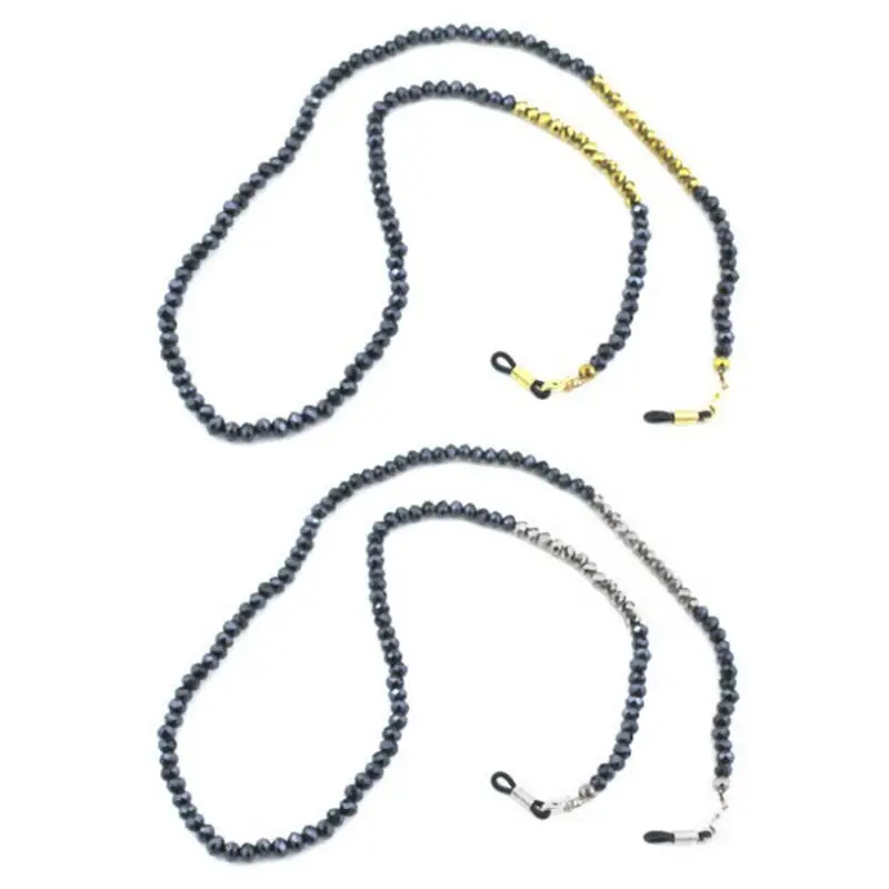 

Glasses Chain Anti Fall Geometric Beads Gold Silver For Reading Glasses Lanyard Rope Strap Necklace Crystal Bead Decoration Gift