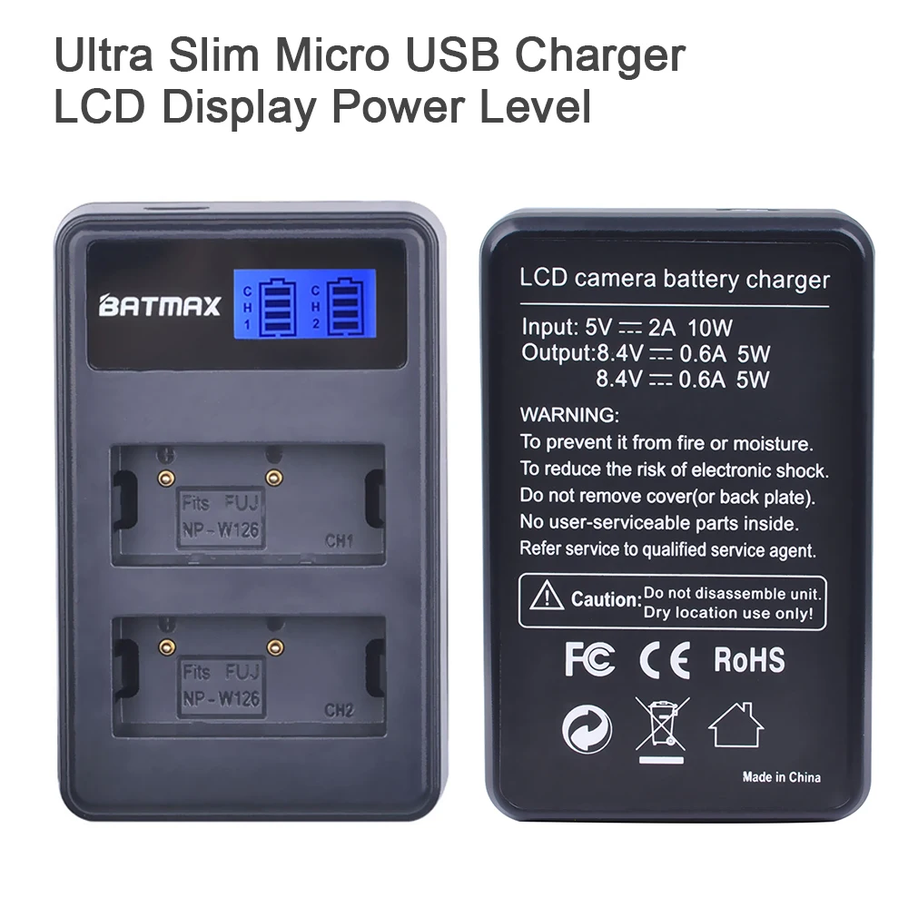 Batmax 4 шт. двойное зарядное устройство NPW126 Bateria + LCD USB для Fujifilm FinePix HS30EXR HS33EXR NP W126 X Pro1