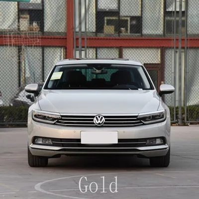 Gold 2 ABS яркий черный Передний бампер передний спойлер для Passat B8 автомобильный Стайлинг Европейская версия - Цвет: Gold 2