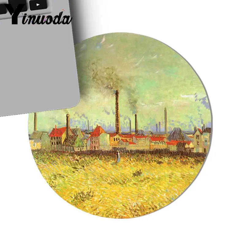 Yinuoda высококачественный коврик для мыши с рисунком Винсента Ван Гога, прочный Настольный коврик для мыши с рисунком аниме, мягкие аксессуары, коврик для мыши для геймера