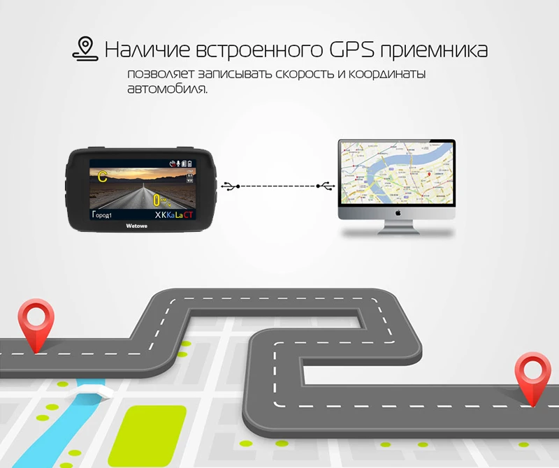 Wetowe T81 3 в 1 видеорегистратор Автомобильный видеорегистратор Камера Ambarella A7 радар детектор gps LDWS Full HD 1296p 170 градусов видеорегистратор Регистратор