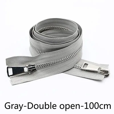 GaryDouble-100CM Meetee15-120cm 5# металлическая молния двойные ползунки самофиксирующиеся Длинные молнии DIY пуховик сумка брюки одежда швейный Декор Аксессуары - Цвет: GaryDouble-100CM